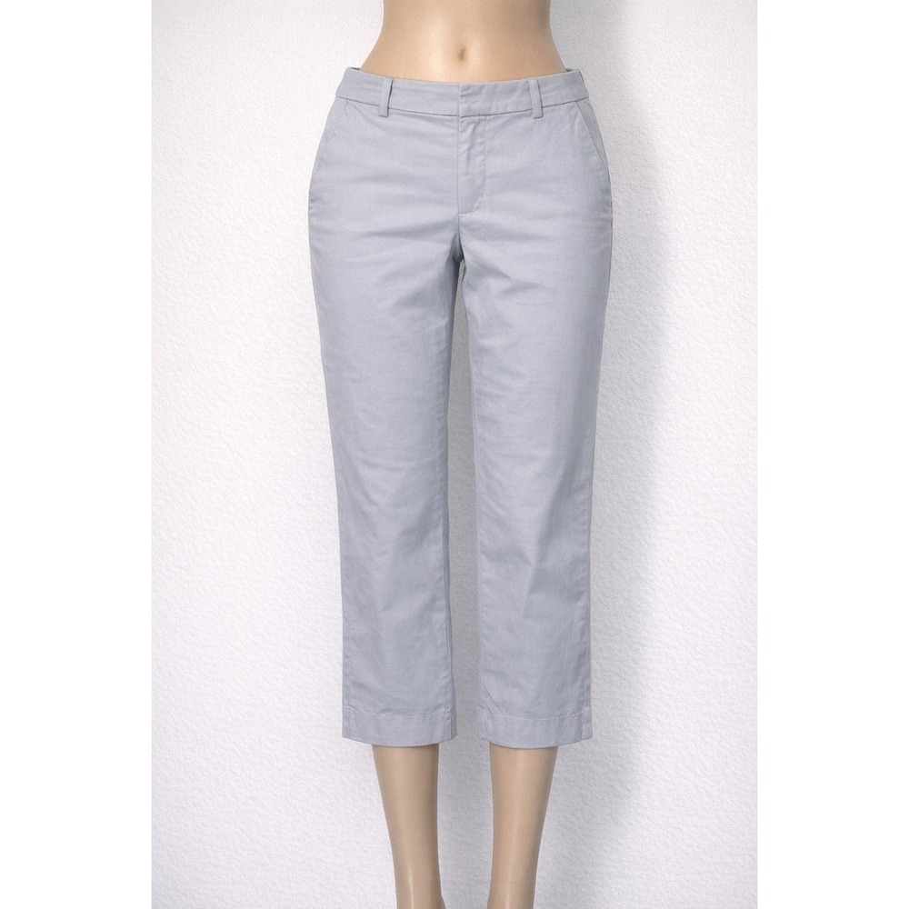 J Crew Stretch Pants Womens 8R Light Gray Ankle Career Workwear